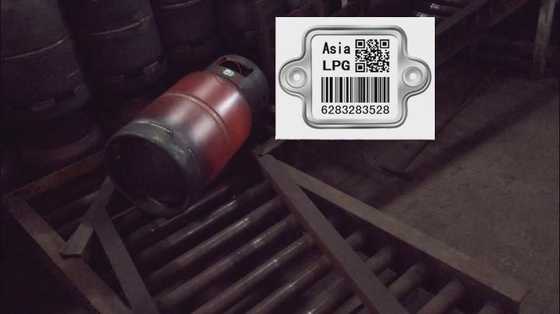 एलपीजी गैस सिलेंडर बारकोड एसएस 304 धातु सिरेमिक ट्रैकिंग क्यूआर कोड बारकोड