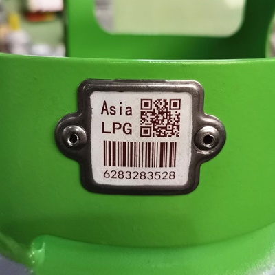 प्रोपेन गैस की बोतल के लिए अनुकूलन योग्य धातु सिरेमिक सिलेंडर बार कोड टैग